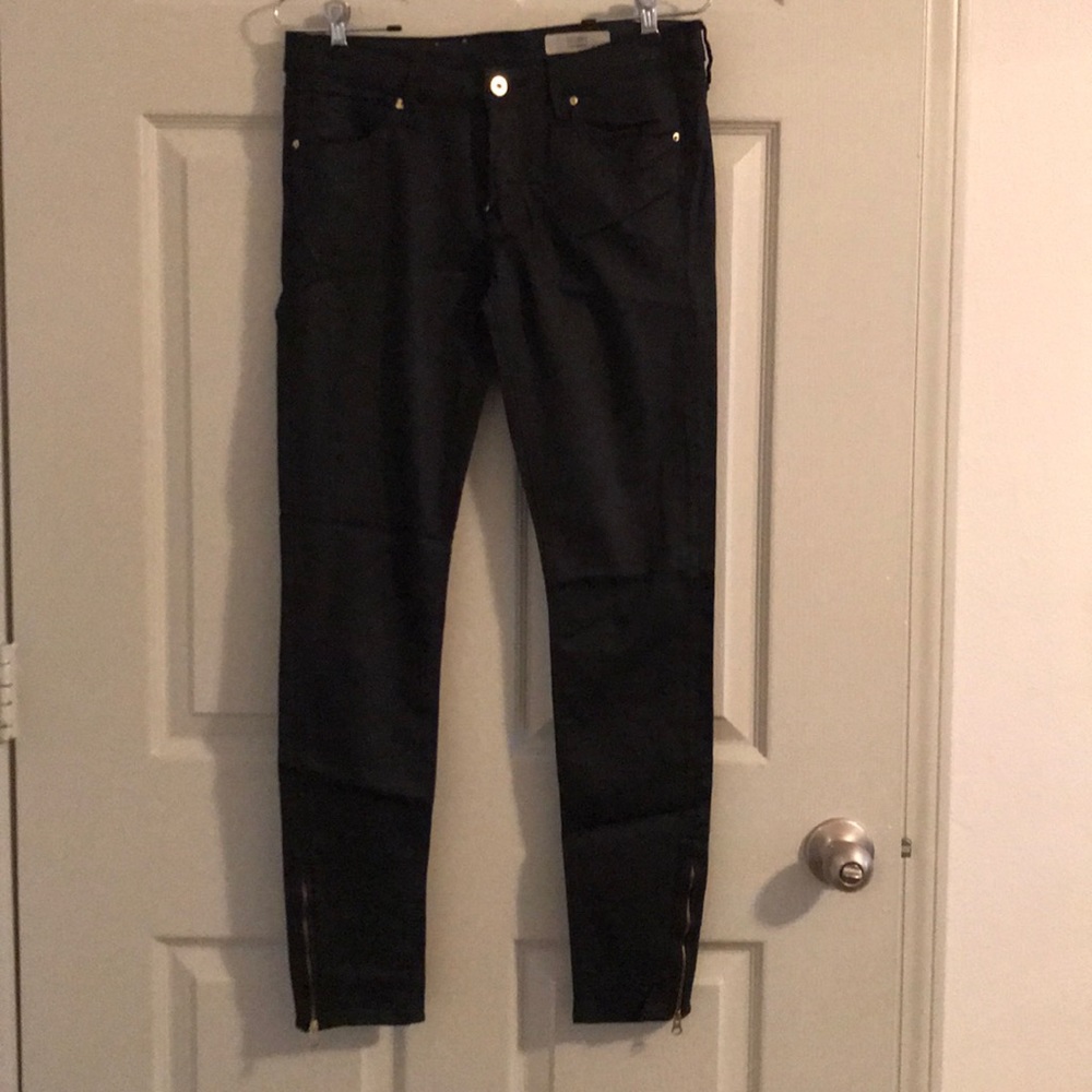 Forever 21 Coated black skinny jeans